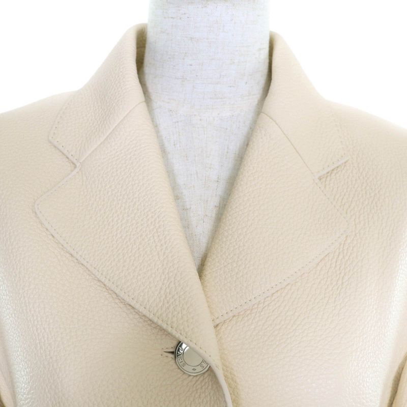 Hermes 2024 H4h1205d2 Deerskin Riding Jacket With Serie Buttons Leather Jacket