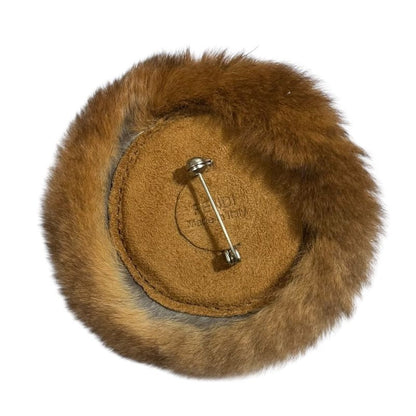 Fendi Fur Corsage Brooch Brown Ladies Used