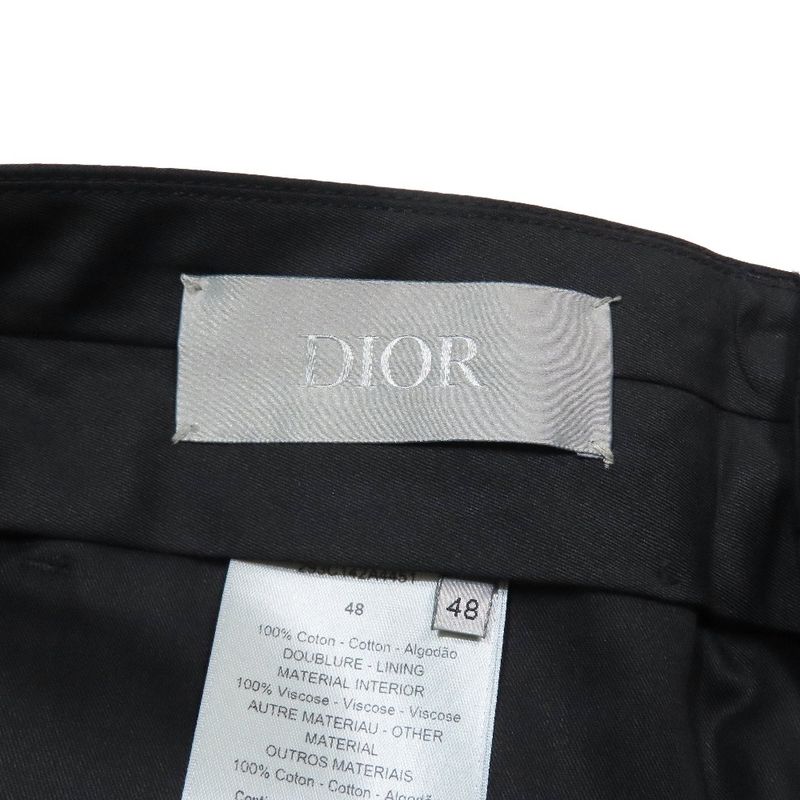 22ss Dior Hem Floral Design Slacks Tapered Pants Rose Hem Floral Design Cotton