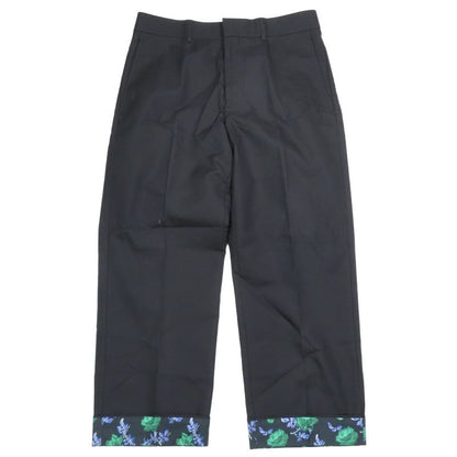 22ss Dior Hem Floral Design Slacks Tapered Pants Rose Hem Floral Design Cotton