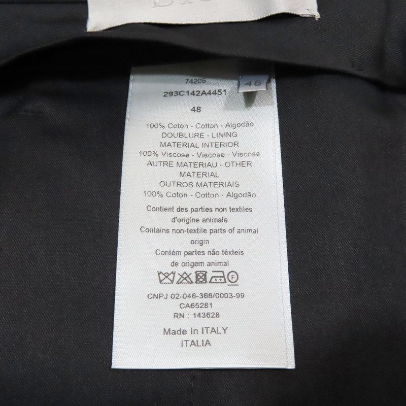 22ss Dior Hem Floral Design Slacks Tapered Pants Rose Hem Floral Design Cotton