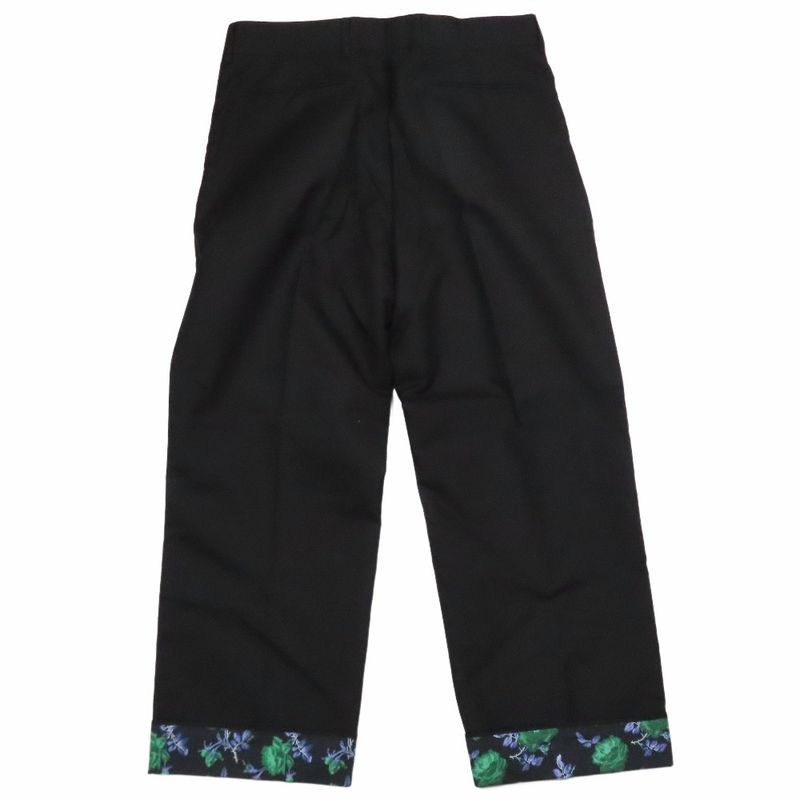 22ss Dior Hem Floral Design Slacks Tapered Pants Rose Hem Floral Design Cotton