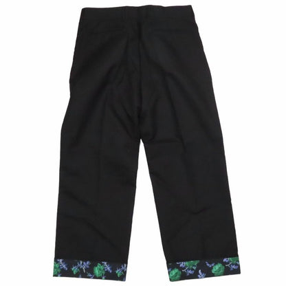 22ss Dior Hem Floral Design Slacks Tapered Pants Rose Hem Floral Design Cotton