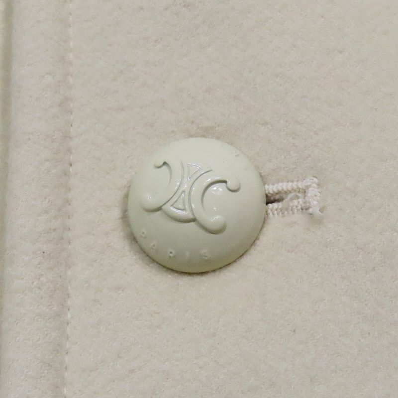 Celine Eddy Period Double Face Cashmere Coat Triomphe Logo Button Macadam