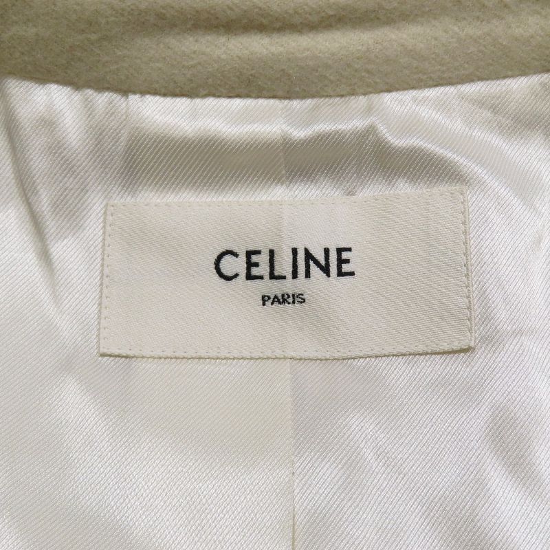 Celine Eddy Period Double Face Cashmere Coat Triomphe Logo Button Macadam