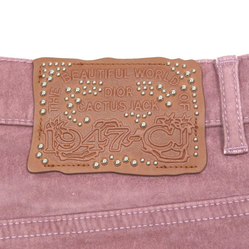 Unused 22ss Dior X Cactus Jack Cactus Jack Velour Slim Fit Pants Slacks Button