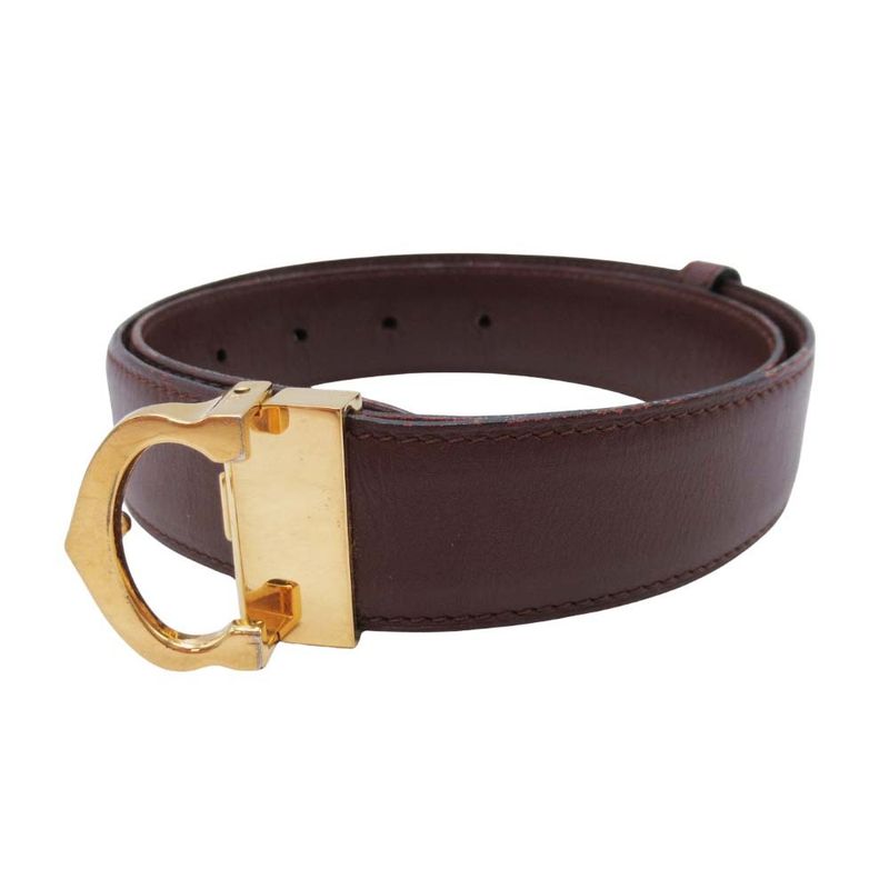 Cartier Must de Cartier Must Line Leather Belt Gold C Buckle Dove Type Bordeaux