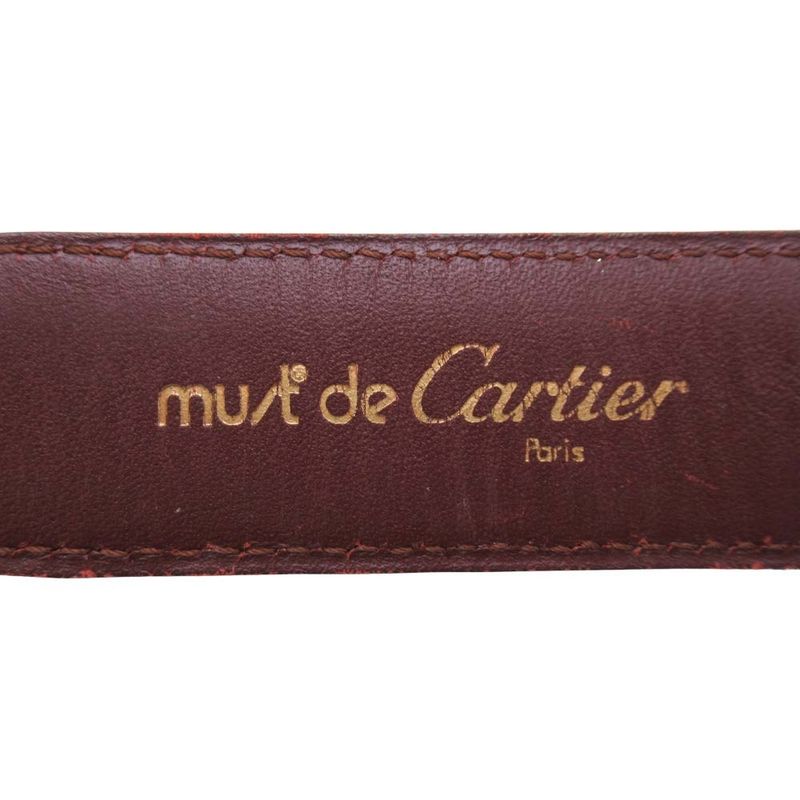 Cartier Must de Cartier Must Line Leather Belt Gold C Buckle Dove Type Bordeaux