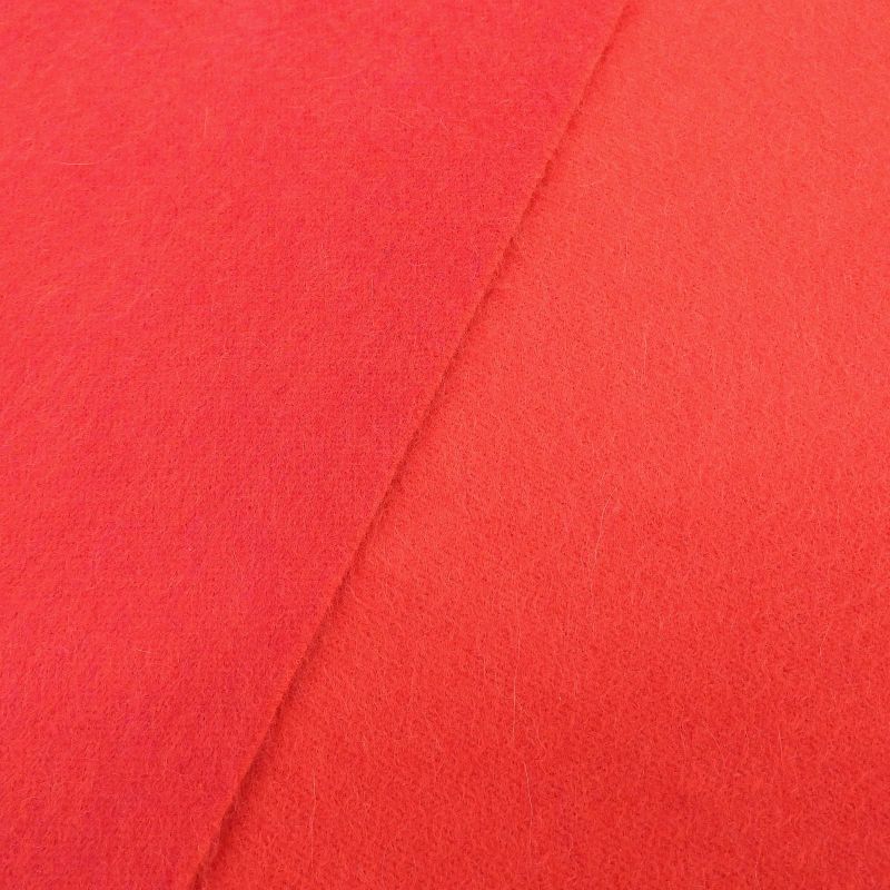 Hermes 100% Cashmere Logo Embroidery Fringed Scarf Shawl Red Made In Italy