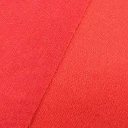 Hermes 100% Cashmere Logo Embroidery Fringed Scarf Shawl Red Made In Italy