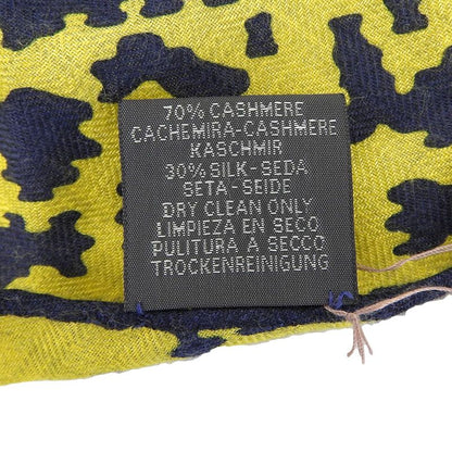 Hermes Rosange GM Cashmere Silk Blend Scarf Yellow Navy With Box Made In