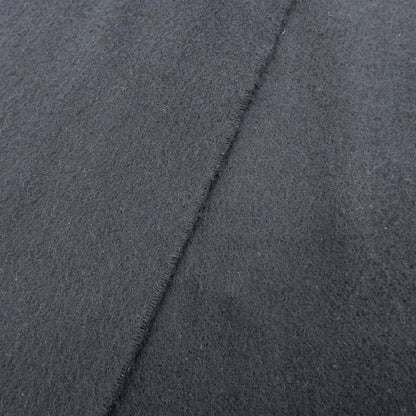 Hermes Cashmere Logo Embroidery Fringed Scarf Black Made In Scotland Men's