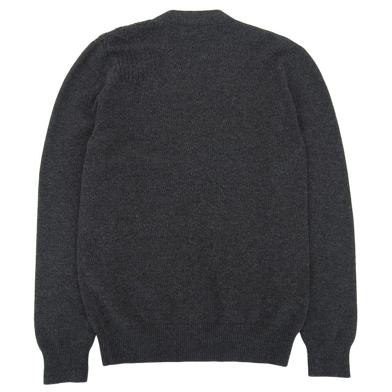 Hermes 24 Years 100% Cashmere V-neck Spider Cardigan Charcoal Gray S Made In