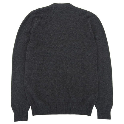 Hermes 24 Years 100% Cashmere V-neck Spider Cardigan Charcoal Gray S Made In