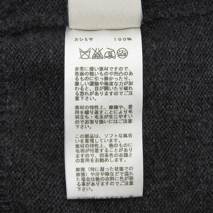 Hermes 24 Years 100% Cashmere V-neck Spider Cardigan Charcoal Gray S Made In