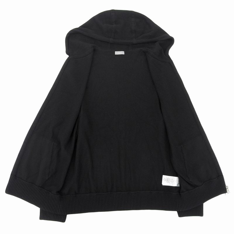 DIOR Homme 113m200at223 100% Cashmere CD Embroidery Knit Hoodie Black XXL Made