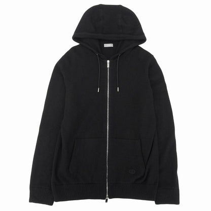 DIOR Homme 113m200at223 100% Cashmere CD Embroidery Knit Hoodie Black XXL Made
