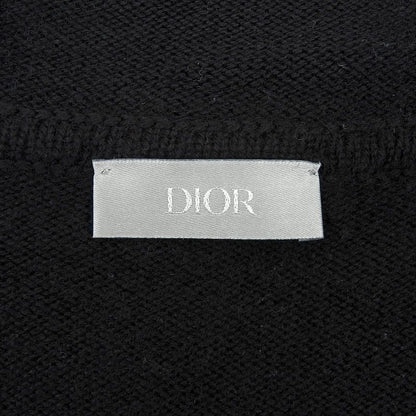DIOR Homme 113m200at223 100% Cashmere CD Embroidery Knit Hoodie Black XXL Made