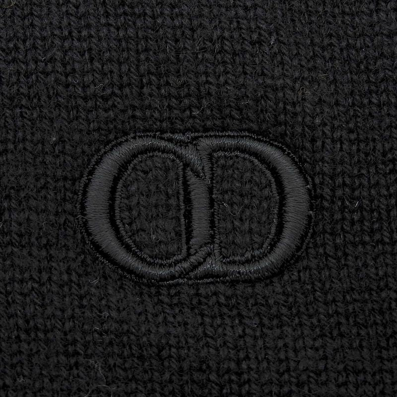 DIOR Homme 113m200at223 100% Cashmere CD Embroidery Knit Hoodie Black XXL Made