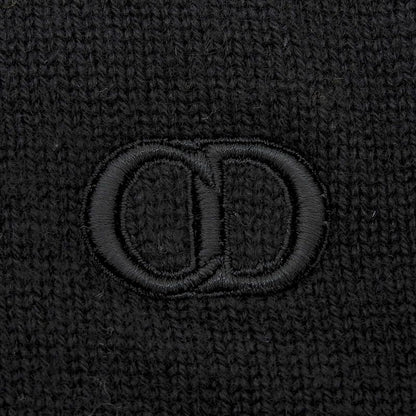 DIOR Homme 113m200at223 100% Cashmere CD Embroidery Knit Hoodie Black XXL Made