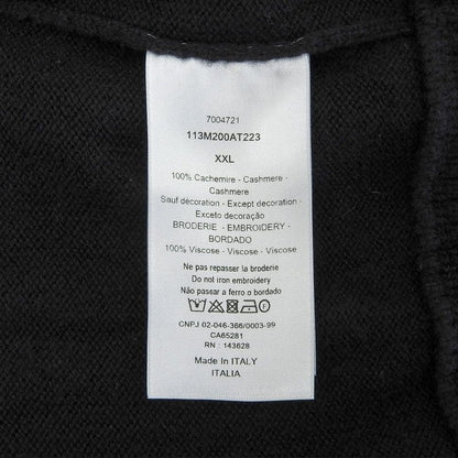 DIOR Homme 113m200at223 100% Cashmere CD Embroidery Knit Hoodie Black XXL Made