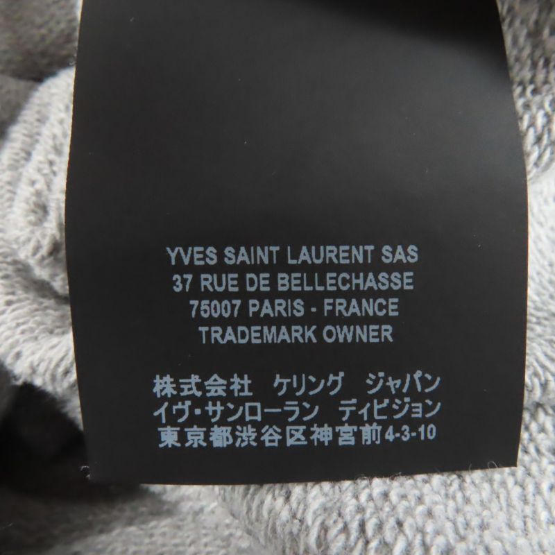 Saint Laurent Paris 464581 Logo Design Pullover Hoodie Gray XS Made In France