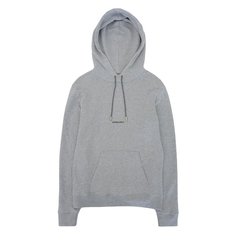 Saint Laurent Paris 464581 Logo Design Pullover Hoodie Gray XS Made In France