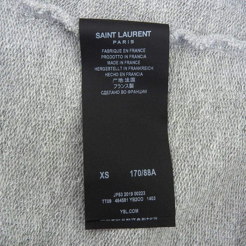 Saint Laurent Paris 464581 Logo Design Pullover Hoodie Gray XS Made In France