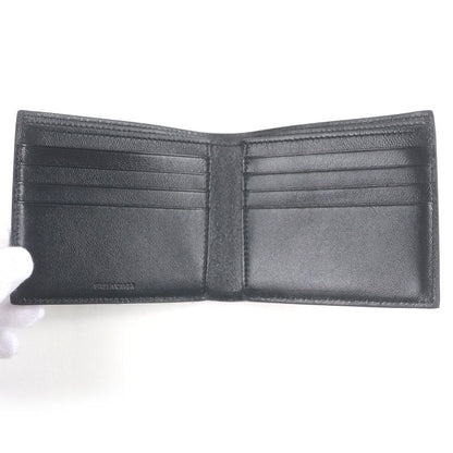Balenciaga 594549 Logo Leather Bifold Compact Wallet Black With Box And Storage