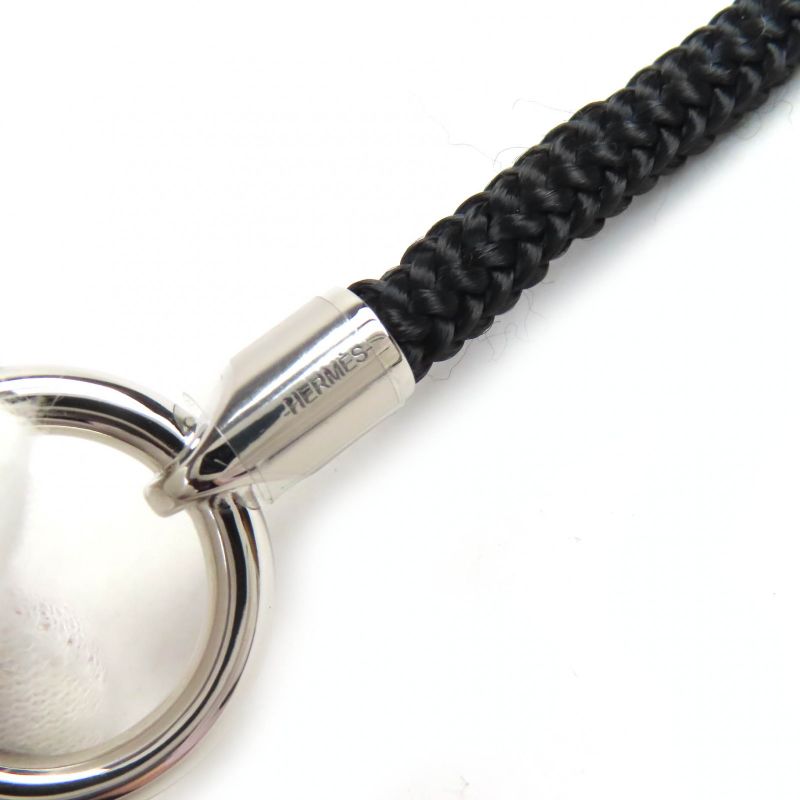 Hermes Grenand Dubretour Silver Hardware Bracelet Accessory Black With Box And