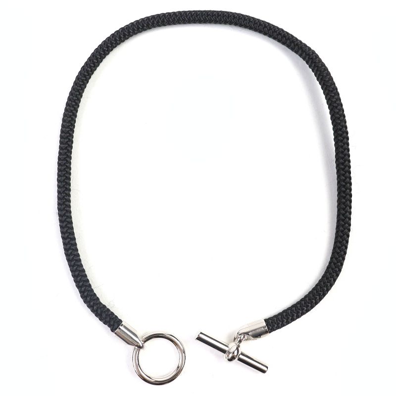 Hermes Grenand Dubretour Silver Hardware Bracelet Accessory Black With Box And