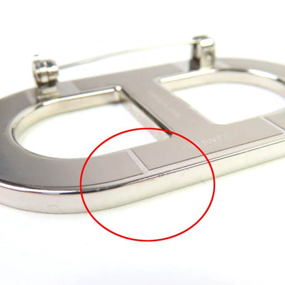 Hermes Chaine D'ancre Brooch Leather Silver Hardware Brooch Blue With Box Made