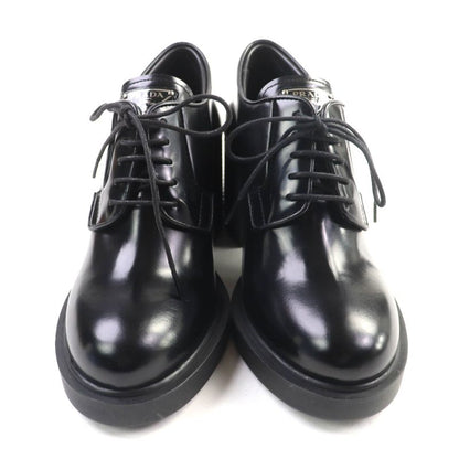 Prada 1e976m Triangle Logo Chunky Heel Leather Loafers Black 36 With Box And