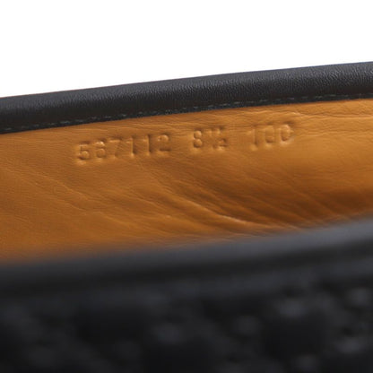 Gucci 567112 Espadrilles Micro GG Shimmer Leather Shoes Slip-on Black 8.5 With