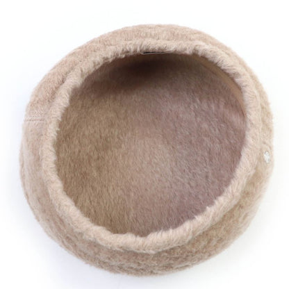 Hermes Saint Honore Alpaca Wool Silver Hardware Serie Hardware Beret Beige 57