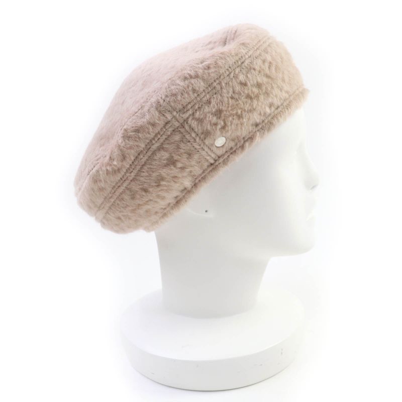 Hermes Saint Honore Alpaca Wool Silver Hardware Serie Hardware Beret Beige 57