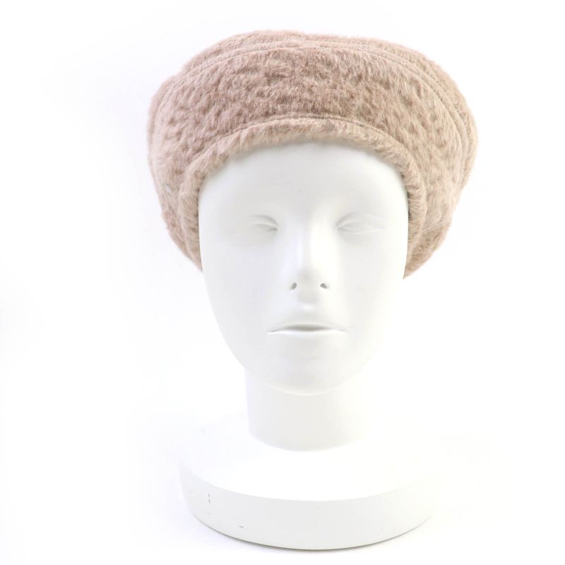 Hermes Saint Honore Alpaca Wool Silver Hardware Serie Hardware Beret Beige 57