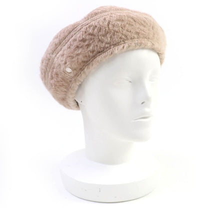 Hermes Saint Honore Alpaca Wool Silver Hardware Serie Hardware Beret Beige 57