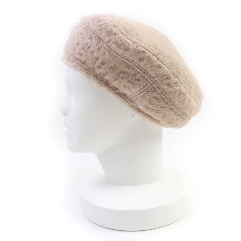 Hermes Saint Honore Alpaca Wool Silver Hardware Serie Hardware Beret Beige 57