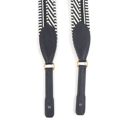 Hermes Bandouliere Sangle Kaval Togo Shoulder Strap Canvas Leather Use Black