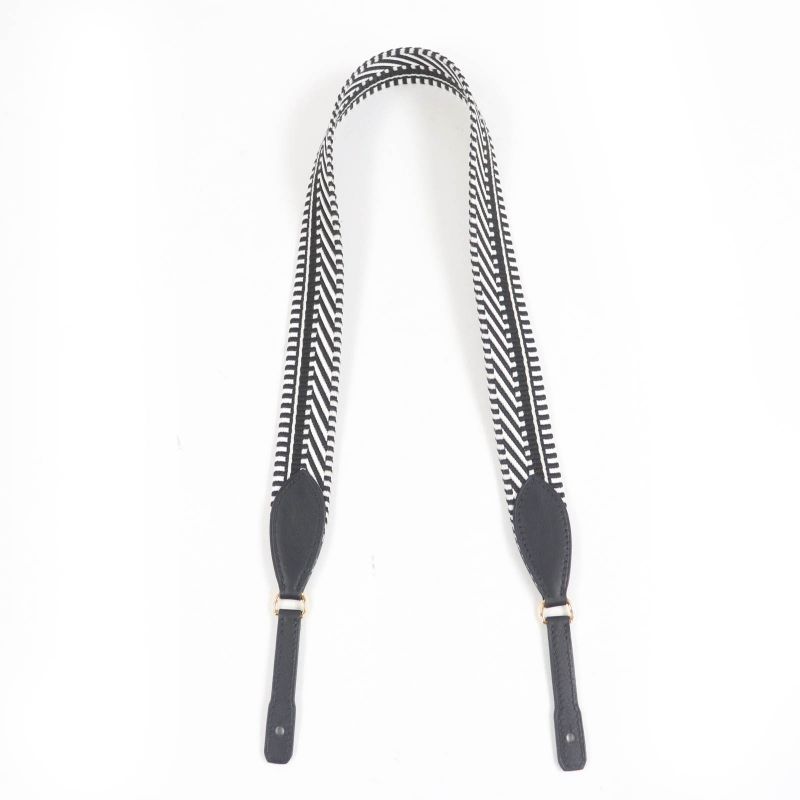 Hermes Bandouliere Sangle Kaval Togo Shoulder Strap Canvas Leather Use Black