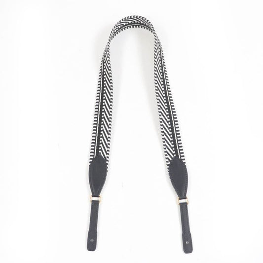 Hermes Bandouliere Sangle Kaval Togo Shoulder Strap Canvas Leather Use Black