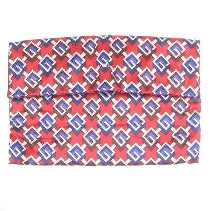 Gucci 662431 100% Silk Geometric G Eye Mask Neck Pillow Slippers Travel Set Red