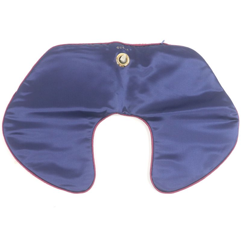 Gucci 662431 100% Silk Geometric G Eye Mask Neck Pillow Slippers Travel Set Red