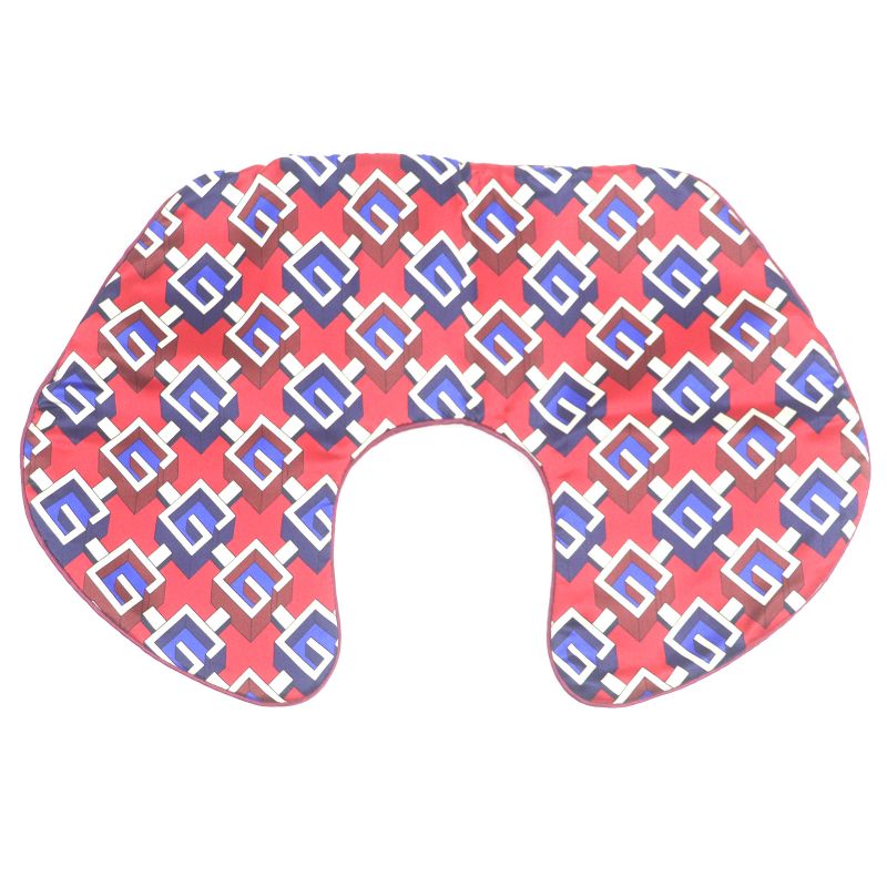 Gucci 662431 100% Silk Geometric G Eye Mask Neck Pillow Slippers Travel Set Red