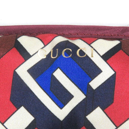 Gucci 662431 100% Silk Geometric G Eye Mask Neck Pillow Slippers Travel Set Red