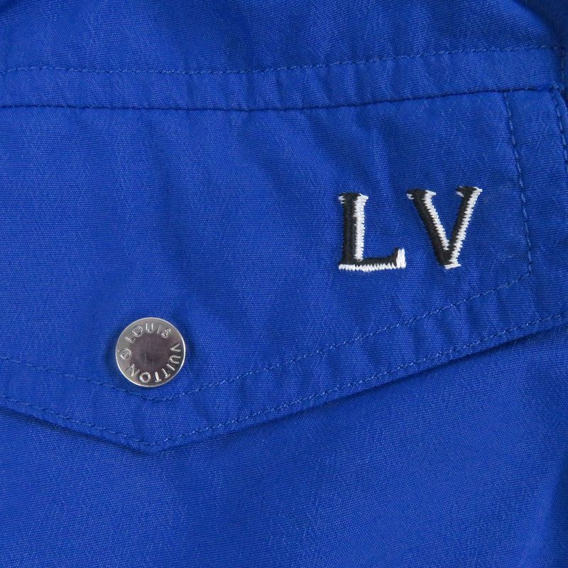 Louis Vuitton LV Logo Embroidery Embroidered Belted Shorts Blue S Made In Italy