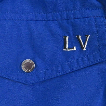 Louis Vuitton LV Logo Embroidery Embroidered Belted Shorts Blue S Made In Italy