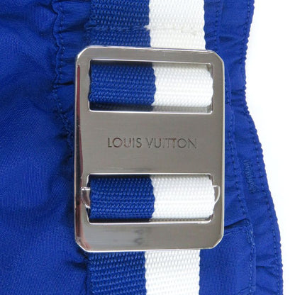 Louis Vuitton LV Logo Embroidery Embroidered Belted Shorts Blue S Made In Italy