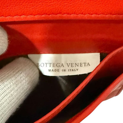 Good Bottega Veneta Intrecciato Leather Fold Long Wallet Long Wallet Red Men's